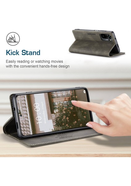 Xiaomi Poco M5S Için 4g/redmi Not 10 4g/redmi Not 10S 4g Düşme Koruması Rfıd Engelleme Manyetik Kapatma Kabuğu, Vintage Buzlu Pu Deri+Tpu Cüzdan Stand Flip Cover-Grey (Yurt Dışından) indirimleri