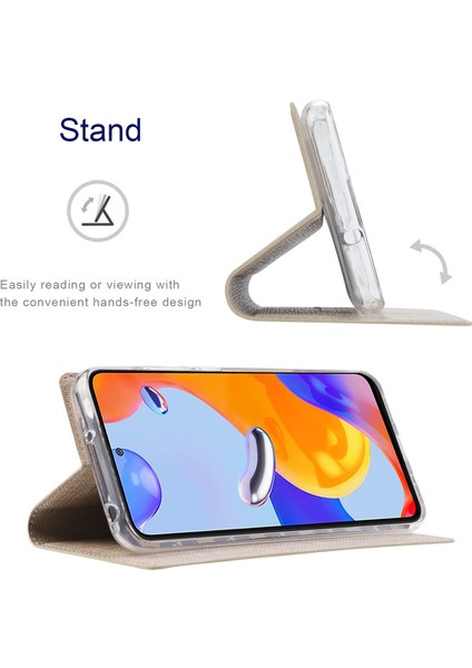 Xiaomi Redmi Için Note 12 Pro 4g/11 Pro 4g (Mediatek)/note 11 Pro 5g (Qualcomm) Pu Deri Anti -Drop Koruma Standı Kart Tutucu ile Telefon Kılıfı -Khaki (Yurt Dışından) modelleri