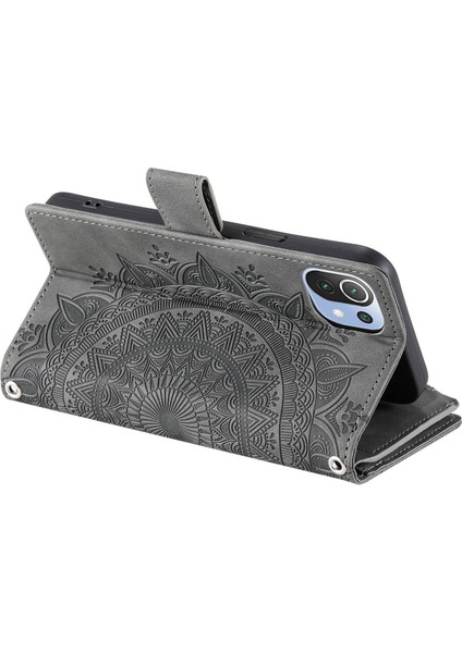 Xiaomi Için 11 Lite 5g Ne/mı 11 Lite 5g/4g Fermuarı Cep Telefonu Kılıf Mandala Çiçek Baskılı Pu Deri Stand Kapak Çoklu Kart Yuvası Cüzdan-Black (Yurt Dışından) indirimleri