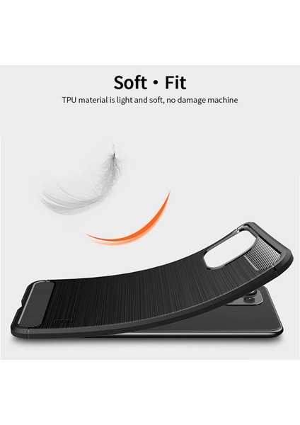 Xiaomi Mi 11 Lite 4g/5g/11 Lite 5g Ne-Blue Için Karbon Fiber Fırçalanmış Yumuşak Tpu Kapağı (Yurt Dışından)