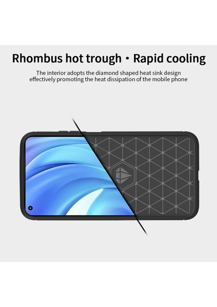 Xiaomi Mi 11 Lite 4g/5g/11 Lite 5g Ne-Blue Için Karbon Fiber Fırçalanmış Yumuşak Tpu Kapağı (Yurt Dışından)