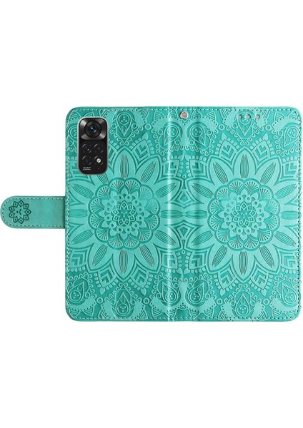 Xiaomi Için Redmi Note 11 4g (Qualcomm)/not 11S 4g Pu Deri Ayçiçeği Baskılı Baskılı Kılıf Manyetik Tokalı Telefon Stand Cüzdan Kapak Yeşil (Yurt Dışından) indirimleri