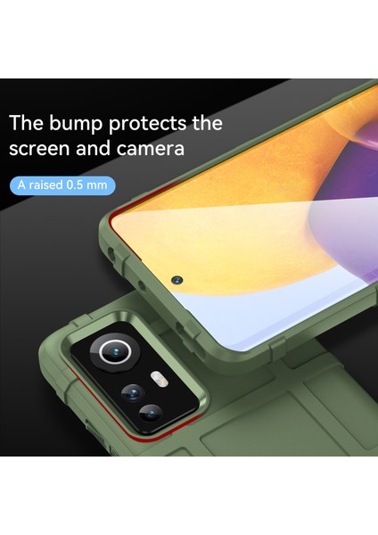Sağlam Kare Izgara Tasarımı Kalınlaştırılmış Tpu Tpu Anti-Çizelge Absorpsiyon Kapağı Xiaomi 12 5G/12X 5G/12S 5g-Yeşil (Yurt Dışından) fırsatları