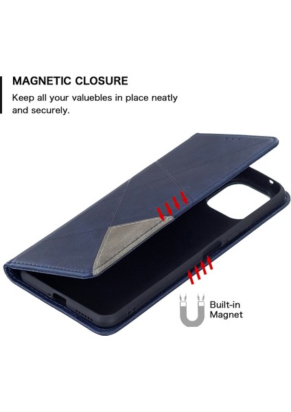 Geometrik Desen Otomatik Absorbed Stand Deri Telefon Kılıfı Xiaomi Mi 11 Lite 4g /5g /11 Lite 5g Ne-Blue (Yurt Dışından) indirimleri