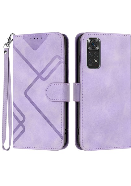 Xiaomi Redmi Için Note 11 4g (Qualcomm)/ Not 11S 4g Telefon Deri Kılıfı Baskılı Desen Cüzdan Stand Kapak Light Mor (Yurt Dışından)