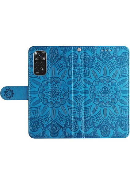 Xiaomi Redmi Için Note 11 4g (Qualcomm)/not 11S 4g Pu Deri Ayçiçeği Basılı Baskılı Kılıf Manyetik Tokalı Telefon Stand Cüzdan Kapak Mavisi (Yurt Dışından) indirimleri