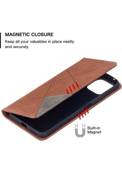 Geometrik Desen Xiaomi Mi Için Otomatik Absorbed Stand Deri Telefon Kılıfı 11 Lite 4g /5g /11 Lite 5g Ne-Brown (Yurt Dışından) indirimleri