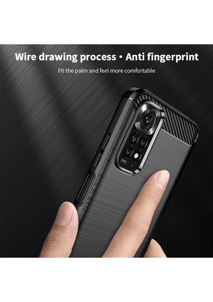 Xiaomi Redmi Için Not 11 4g (Qualcomm)/not 11S 4g Tpu Koruyucu Fırçalanmış Yüzey Karbon Fiber Cep Telefon Kılıfı Kapak Black (Yurt Dışından) indirimleri