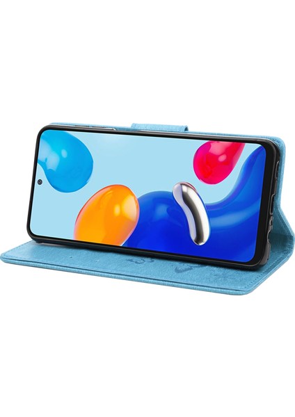 Xiaomi Için Redmi Note 11 4g (Qualcomm)/redmi Note 11S 4g Akıllı Telefon Kabuğu Baskılı Büyük Kelebekler Deri Cep Telefon Kılıf Cüzdan Stand Kapak Mavisi (Yurt Dışından)