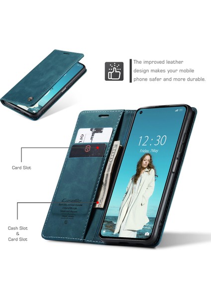 Otomatik Varma Basit Tasarım Xiaomi Mi Için Deri Cüzdan Kılıfı 11 Lite 4g/5g/11 Lite 5g Ne-Blue (Yurt Dışından)