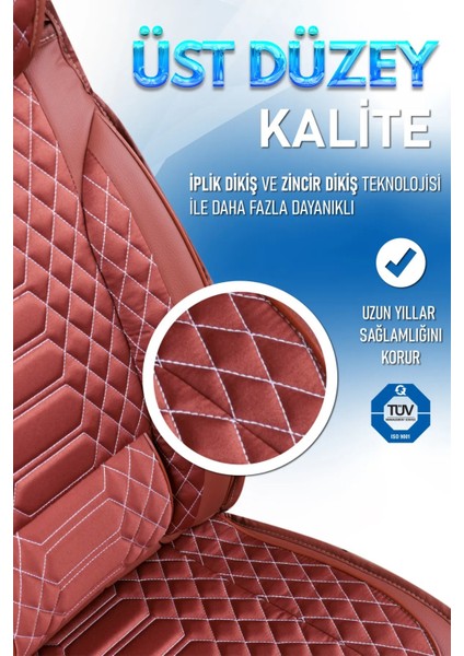 fiat Tipo Lüx Deri Oto Koltuk Kılıfı 5'li Set Tam Takım Royal Tarçın modelleri