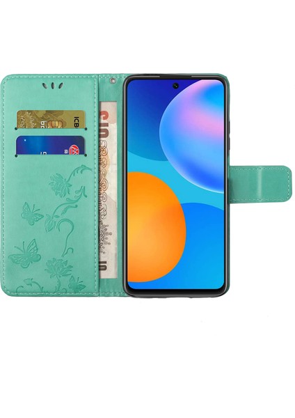Xiaomi Için Redmi Note 11 4g (Qualcomm)/redmi Note 11S 4g Kelebek Çiçek Baskılı Pu Deri Cüzdan Kılıf Standı Manyetik Kapatma Şok Geçirmez Telefon Kapağı Kayışlı Yeşil (Yurt Dışından) modelleri