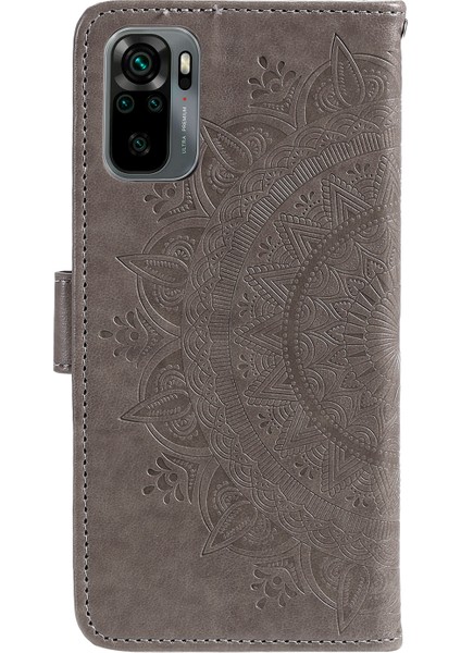 Basılı Mandala Çiçek Cüzdan Deri Kılıfı Xiaomi Poco M5S Için Kayış 4g/redmi Not 10 4g/not 10S 4g-Gre (Yurt Dışından) modelleri