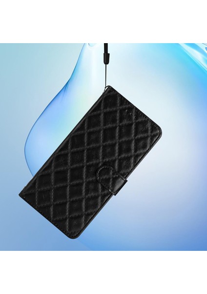 Xiaomi Mi Için Flip Deri Kılıfı 11 Ultra Şok Geçirmez Cüzdan Stand Dikiş Hattı Rhombus Telefon Kapak Black (Yurt Dışından)