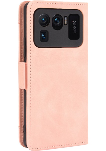 Xiaomi Mi 11 Ultra-Pink Için Birden Çok Kart Yuvası ile Deri Cüzdan Koruyucu Kasa (Yurt Dışından)