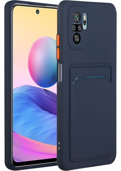 Xiaomi Redmi Için Kart Yuvalı Yumuşak Tpu Telefon Kılıfı Kapak Not 10 4g/redmi Not 10S/POCO M5S 4g-Dark Mavi (Yurt Dışından)