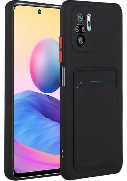 Xiaomi Redmi Için Kart Yuvası ile Yumuşak Tpu Telefon Kılıfı Kapağı Not 10 4g/redmi Note 10S/POCO M5S 4g-Black (Yurt Dışından)