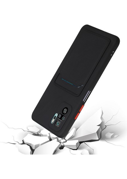 Xiaomi Redmi Için Kart Yuvası ile Yumuşak Tpu Telefon Kılıfı Kapağı Not 10 4g/redmi Note 10S/POCO M5S 4g-Black (Yurt Dışından) indirimleri