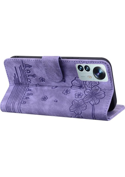 Xiaomi 12 5G/12X 5G/12S Için 5g Kiraz Çiçeği Kedi Baskılı Cüzdan Stili Deri Ayarlanabilir Stand Tasarım Cep Telefon Kılıfı Strap-Murple (Yurt Dışından) indirimleri