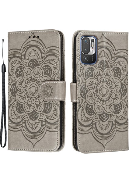 Xiaomi Redmi Için Mandala Çiçek Deseni Stand Deri Kılıf Not 10 5g/poco M3 Pro 5g/4g-Gre (Yurt Dışından)