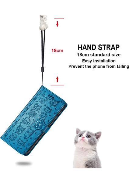 Cat Dog Baskı Deri Stand Kılıfı Cüzdan Tasarım Telefon Kapağı Xiaomi Mi 11 Lite 4g /5g /11 Lite 5g Ne-Blue (Yurt Dışından) modelleri