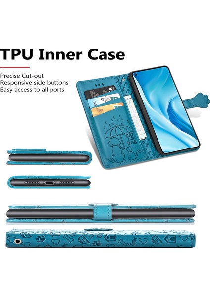 Cat Dog Baskı Deri Stand Kılıfı Cüzdan Tasarım Telefon Kapağı Xiaomi Mi 11 Lite 4g /5g /11 Lite 5g Ne-Blue (Yurt Dışından) indirimleri