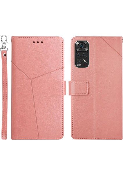 Xiaomi Için Redmi Note 11 4g (Qualcomm)/redmi Note 11S 4g Pu Deri Baskılı Y Şeklinde Çizgiler Kapak Stand Stand Cüzdan Her Şey Dahası Koruyucu Kılıf (Yurt Dışından)