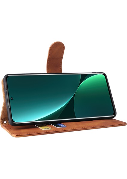 4U Sky Xiaomi 12 Pro 5G/12S Pro 5g/12 Pro (Boyutluk) 5g Cilt Touch Hissed Pu Deri Anti-Çizelge Şok Geçirmez Stand Telefon Kapak Kılıfı Cüzdan-Kahverengi (Yurt Dışından)