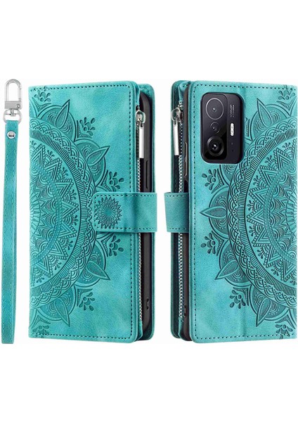 Fermuarı Cep Cüzdanı Xiaomi Için Telefon Kasası 11T Pro 5G/11T 5g, Mandala Çiçek Baskılı Pu Deri Koruyucu Telefon Kapağı Stand Seçim Stap-Yeşil (Yurt Dışından) fiyatları