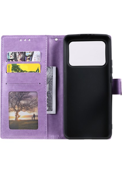 Baskılı Mandala Desen Pu Deri Cüzdan Stand Stand Kılıfı Xiaomi Mi 11 Ultra-Mor Için Kayış (Yurt Dışından)