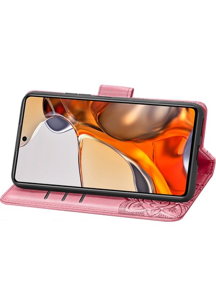 Baskı Kelebek Çiçek Desen Cüzdan Stand Telefon Kılıfı Xiaomi 11T/11T Pro-Pink Için (Yurt Dışından)