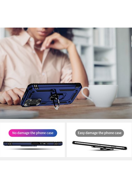 Xiaomi Için Redmi Note 11S 4g/not 11 4g (Qualcomm) Telefon Kılıfı Anti-Çizgi Şok Geçirmez Sabit Pc Yumuşak Tpu Koruyucu Kapak Dönebilir Yüzük Kickstand-Blue (Yurt Dışından) modelleri