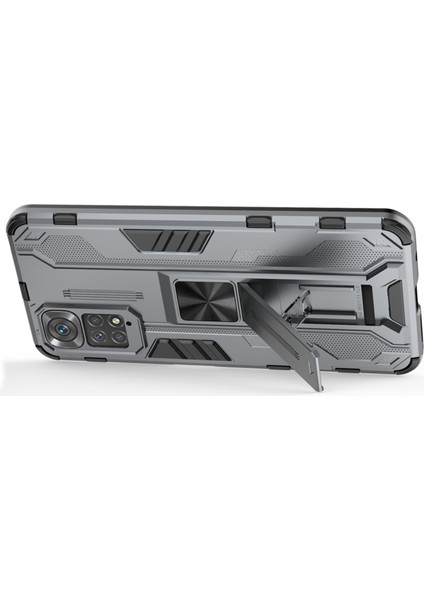 Xiaomi Için Redmi Note 11 4g (Qualcomm)/not 11S 4g Anti-Fall Anti-Fall Koruması Yumuşak Tpu Sert Pc Telefon Vaka Kickstand Cover-Grey (Yurt Dışından) modelleri