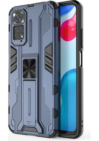 Xiaomi Redmi Için Note 11 4g (Qualcomm)/not 11S 4g Anti-Fall Anti-Fall Koruması Yumuşak Tpu Sert Pc Telefon Vaka Kickstand Cover-Blue (Yurt Dışından)