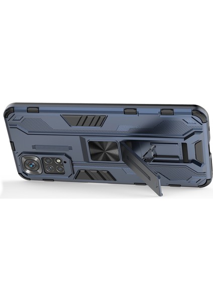 Xiaomi Redmi Için Note 11 4g (Qualcomm)/not 11S 4g Anti-Fall Anti-Fall Koruması Yumuşak Tpu Sert Pc Telefon Vaka Kickstand Cover-Blue (Yurt Dışından) modelleri