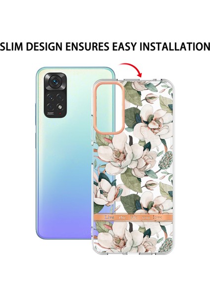 Xiaomi Için Redmi Note 11 4g (Qualcomm)/redmi Note 11S 4g Elektrok Burunlu Çiçek Desen Kasası Yumuşak Tpu Imd Şok Geçirmez Ince Çizik Anti-Çizik Kapak HC001 Yeşil Gardenya (Yurt Dışından) indirimleri