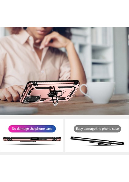 Xiaomi Redmi Için Note 11S 4g/not 11 4g (Qualcomm) Telefon Kılıfı Anti-Çizgiye Dönem Şok Geçirmez Sabit Pc Yumuşak Tpu Koruyucu Kapak Dönebilir Yüzük Kickstand-Rose Altın (Yurt Dışından) modelleri