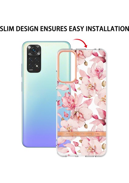 Xiaomi Için Redmi Note 11 4g (Qualcomm)/redmi Note 11S 4g Elektrok Burunlu Çiçek Desen Kasası Yumuşak Tpu Imd Şok Geçirmez Ince Çizik Anti-Çizik KAPAK-HC005 Pembe Gardenya (Yurt Dışından) indirimleri