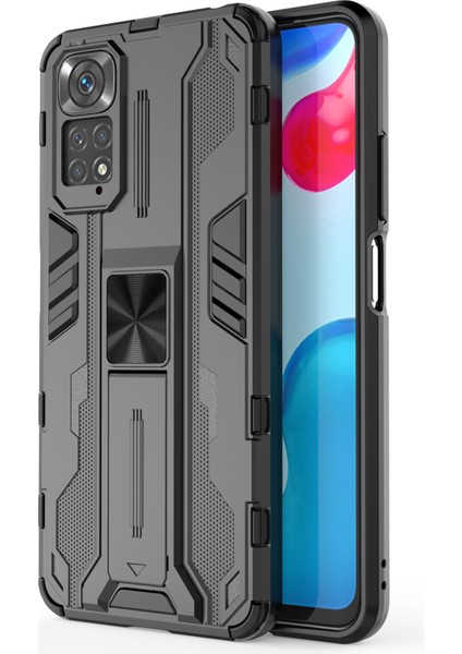 Xiaomi Redmi Için Note 11 4g (Qualcomm)/not 11S 4g Anti-Fall Anti-Fall Koruması Yumuşak Tpu Sert Pc Telefon Vaka Kickstand Cover-Black (Yurt Dışından)