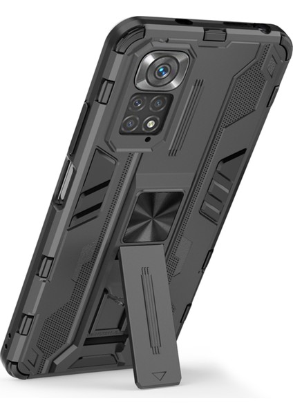 Xiaomi Redmi Için Note 11 4g (Qualcomm)/not 11S 4g Anti-Fall Anti-Fall Koruması Yumuşak Tpu Sert Pc Telefon Vaka Kickstand Cover-Black (Yurt Dışından) fiyatları