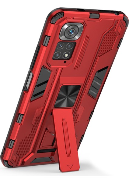 Xiaomi Için Redmi Note 11 4g (Qualcomm)/not 11S 4g Anti-Fall Anti-Fall Koruması Yumuşak Tpu Sabit Pc Telefon Vaka Kickstand Kapak-Kırmızısı (Yurt Dışından) fiyatları