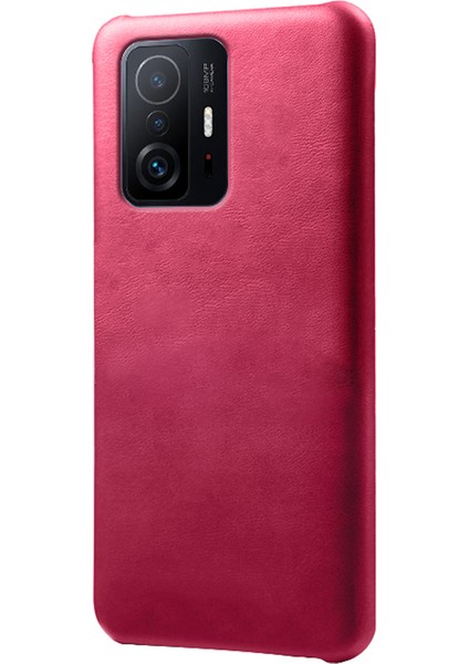 Dayanıklı Pu Deri Kaplamalı Pc Telefon Vaka Telefon Kapağı Xiaomi 11T Pro/xiaomi 11T-ROSE (Yurt Dışından)