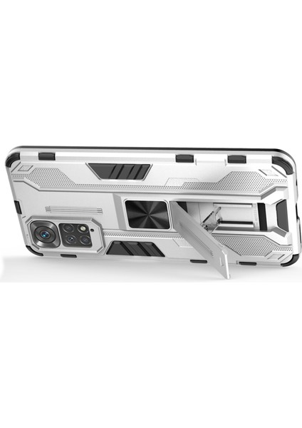 Xiaomi Redmi Için Note 11 4g (Qualcomm)/not 11S 4g Anti-Fall Anti-Fall Koruma Yumuşak Tpu Sabit Pc Telefon Vaka Kickstand Cover Silver (Yurt Dışından) modelleri