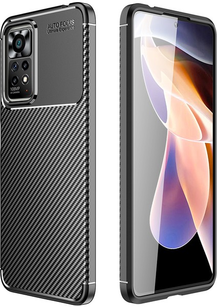Xiaomi Redmi Için Note 11 Pro 4g (Mediatek)/note 11 Pro 5g (Qualcomm) Karbon Fiber Doku Landırma Önleyici Telefon Kılıfı Koruyucu Kapak Black (Yurt Dışından)