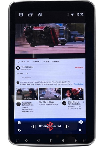 Araç Multimedya Tek Dın 360 Dönen Ekran Universal S Unı - Ty / 2 GB Ram 32 GB HDD / 10 Inch Ekr. Carplay And. 12 Double Teyp - Navigasyon Cihazı Cdn