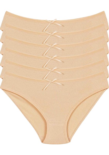 Yıldız 6'lı Bayan Likralı Çizgili Kaşkorse Bikini Külot Q3550 fiyatları