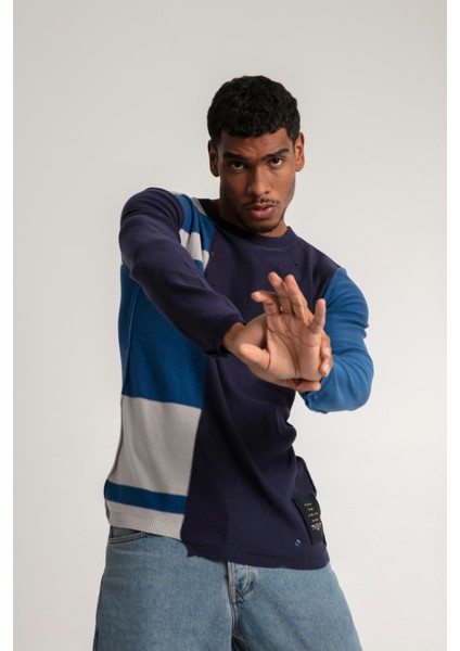 Bisiklet Yaka Spor Intersiye Örgü Delikli Triko Kazak fiyatları