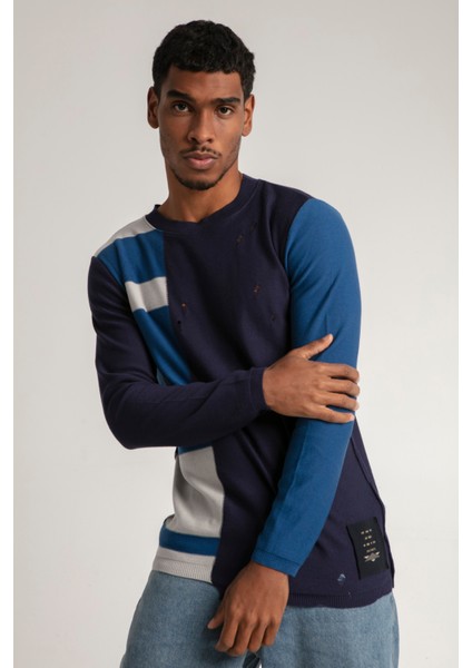 Bisiklet Yaka Spor Intersiye Örgü Delikli Triko Kazak modelleri