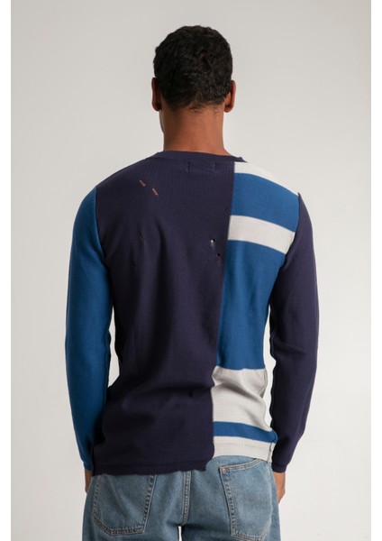 Bisiklet Yaka Spor Intersiye Örgü Delikli Triko Kazak indirimleri