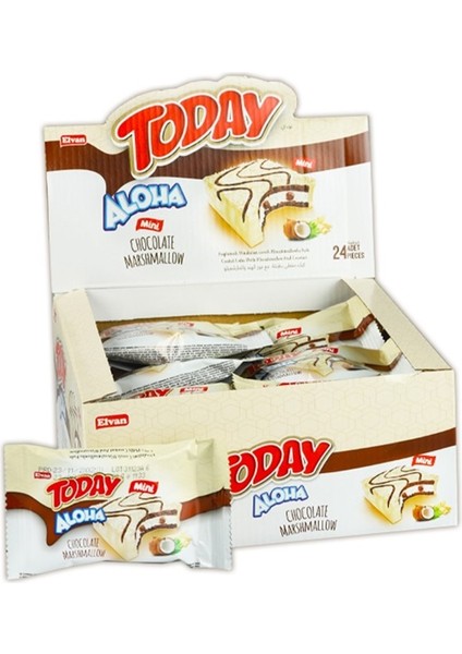 Aloha Mini Beyaz Çikolatalı Marshmallowlu 20 Gr. 24 Adet (1 Kutu)